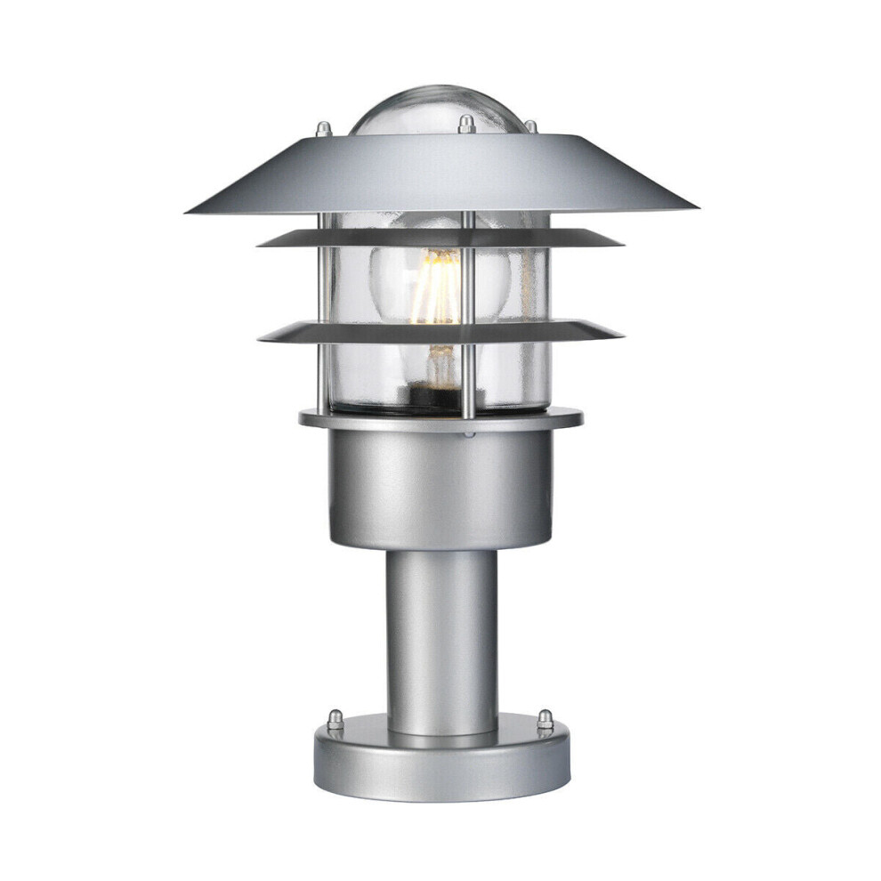 Loops Outdoor Ip44 1 Bulb Wall Ground Pedestal Light 304 Ss / Silver Led E27 60W
