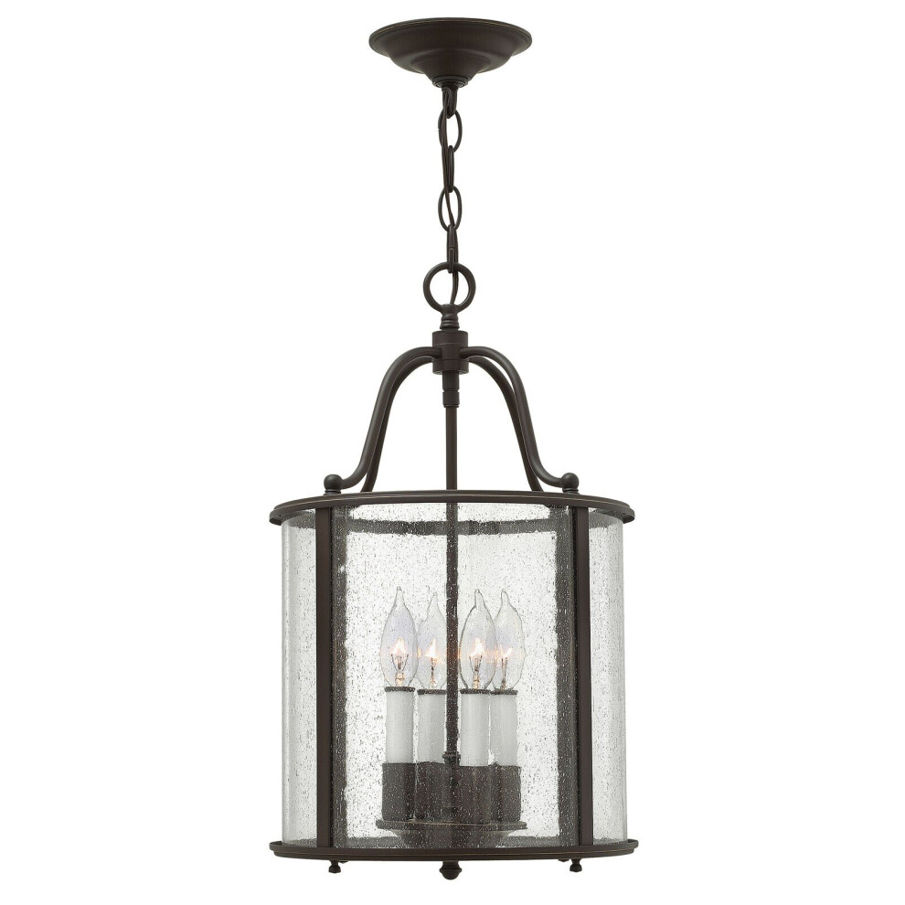 4 Bulb Ceiling Pendant Light Fitting Olde Bronze LED E14 60W Bulb