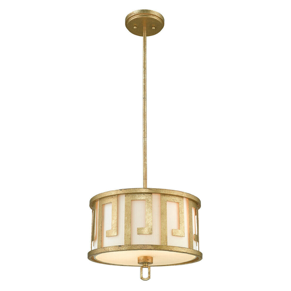 Loops 2 Bulb Ceiling Pendant Light Fitting Distressed Gold Led E27 60W Bulb