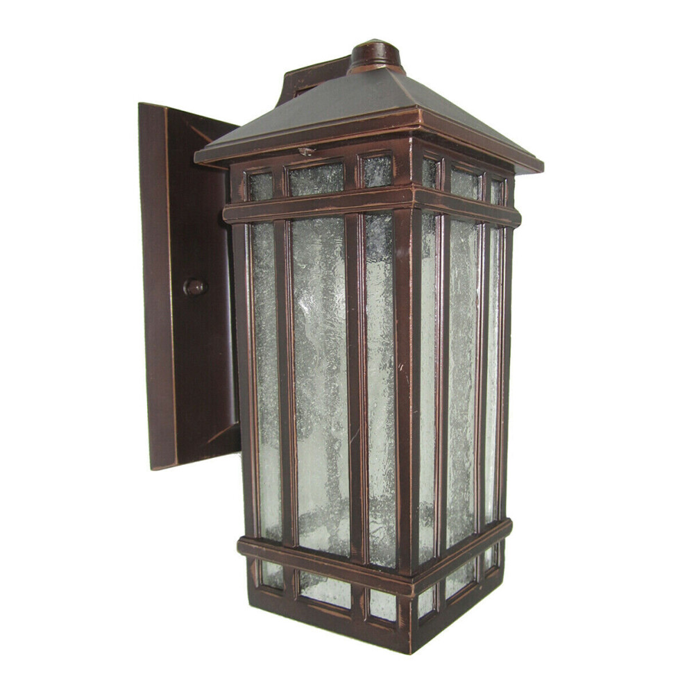Loops Outdoor Ip44 Wall Light Sconce Old Bronze Led E27 60W Bulb Outside External