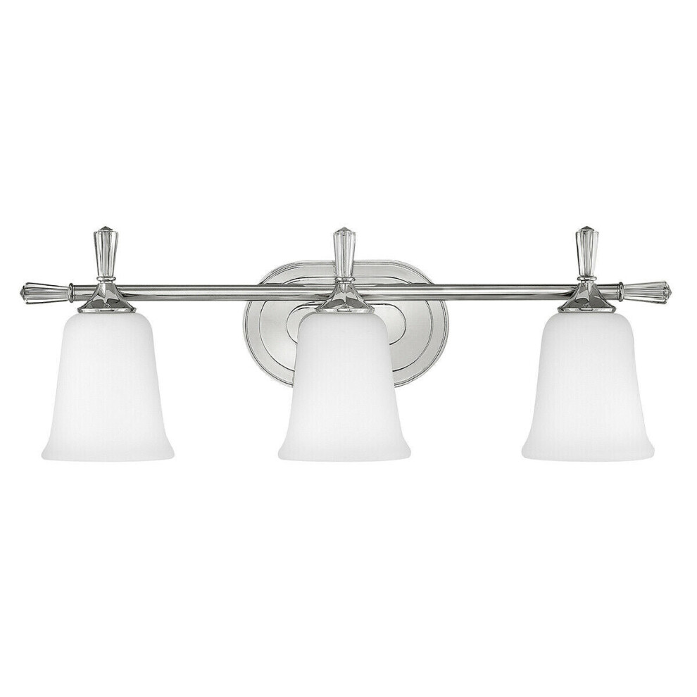 Loops Ip44 3 Bulb Wall Light Opaque Glass Downlights On Chrome Bar Led G9 3.5W