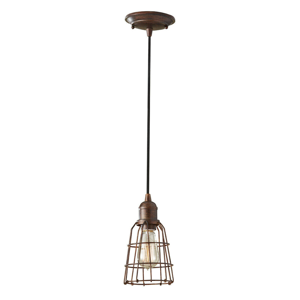 1 Bulb Ceiling Pendant Light Fitting Parisian Bronze LED E27 60W Bulb