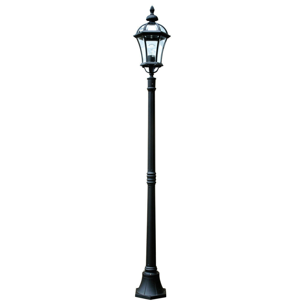 Outdoor IP44 1 Bulb Lamp Post Black LED E27 100W Bulb Traditional d01127