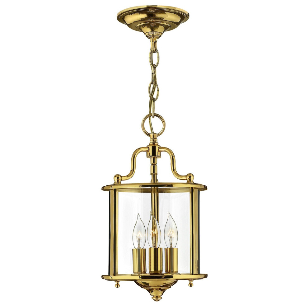 Loops 3 Bulb Ceiling Pendant Fitting Highly Polished Brass Led E14 60W Light