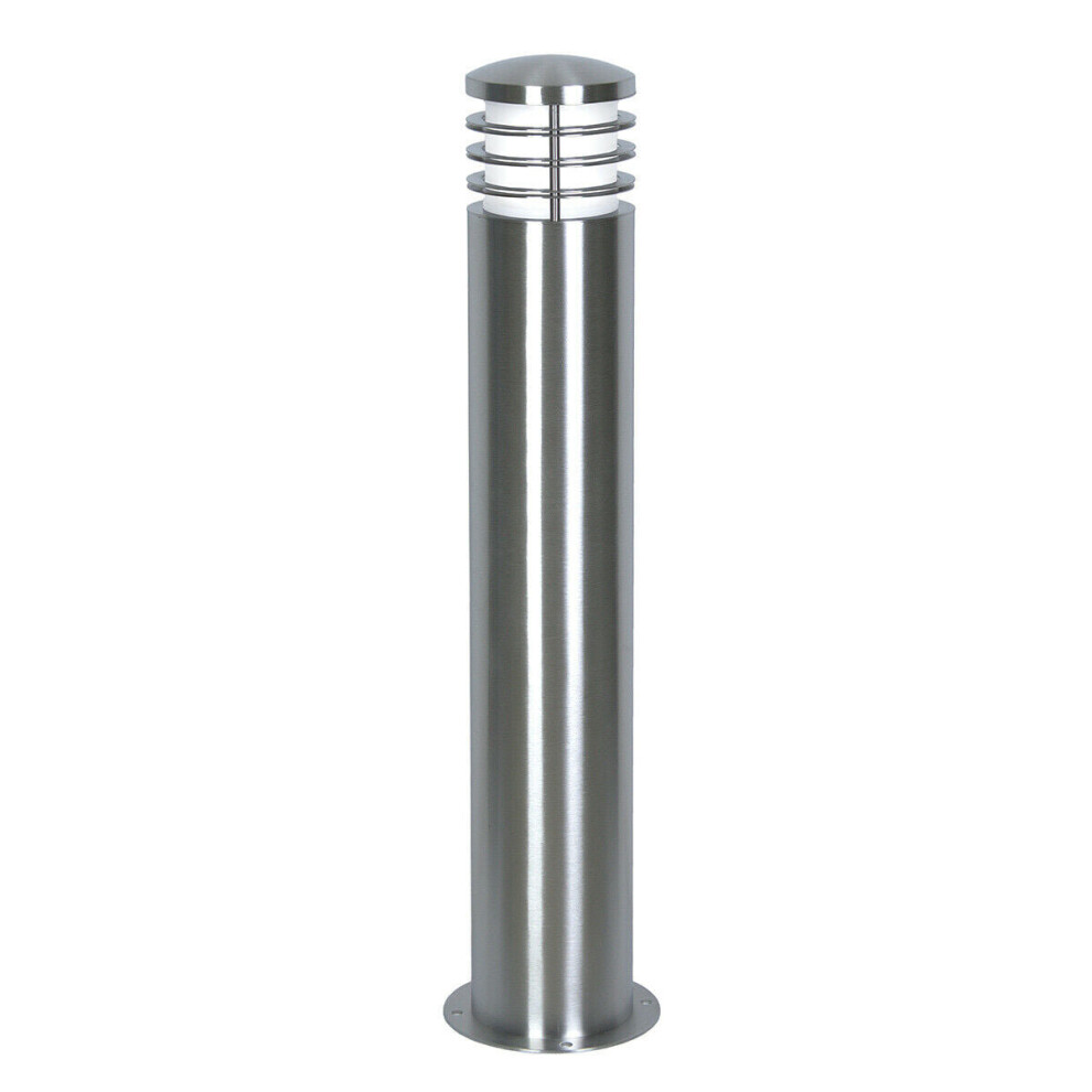 Loops Outdoor Ip44 Bollard Stainless Steel Led E27 15W Bulb Garden External Light