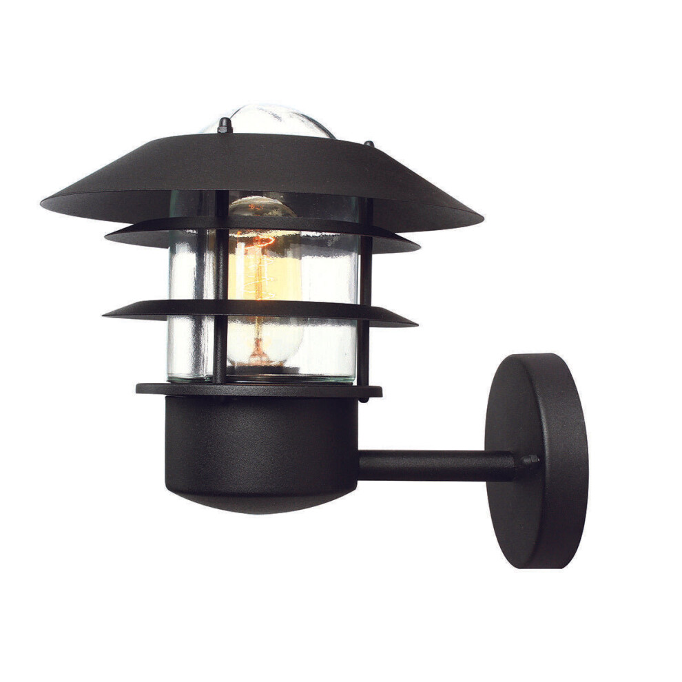 Loops Outdoor Ip44 Wall Sconce Led E27 60W Bulb Outside External D01141 Light/Black