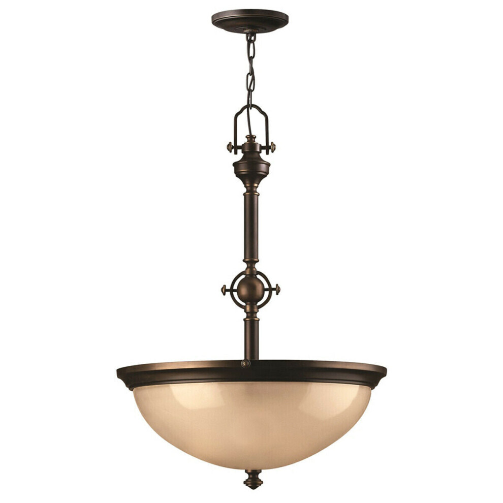 Loops 3 Bulb Ceiling Pendant Light Fitting Olde Bronze Led E27 60W Bulb