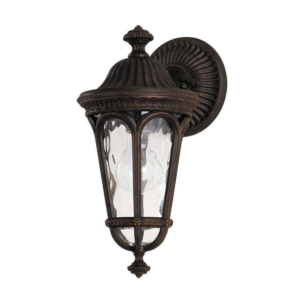 Loops Outdoor Ip44 Wall Sconce Walnut Led E27 100W Bulb External D00935 Light