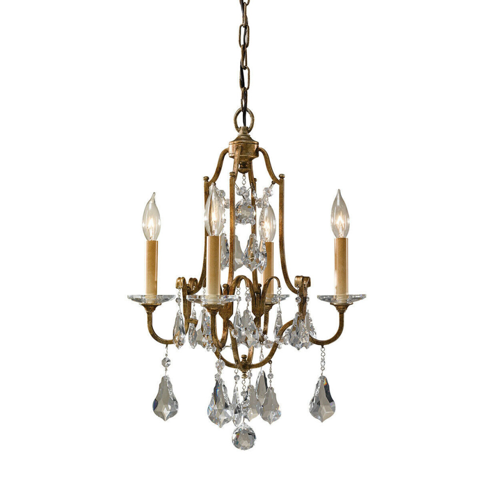Loops 4 Bulb Chandelier Hanging Pendant Light Oxidized Bronze Led E14 60W Bulb