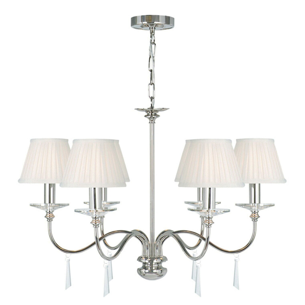 Loops 6 Bulb Chandelier Highly Polished Nickel Led E14 60W Light