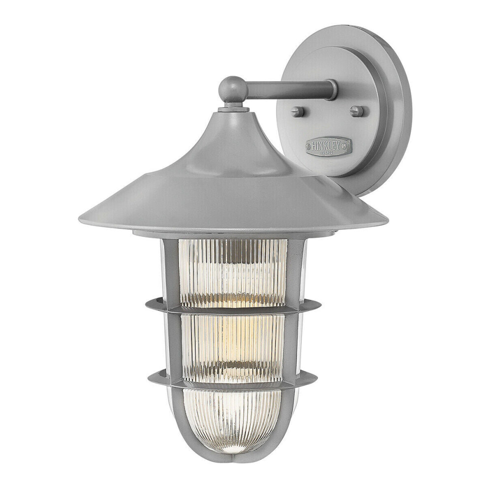 Loops Outdoor Ip44 Wall Light Sconce Silver Led E27 100W Bulb External D01367