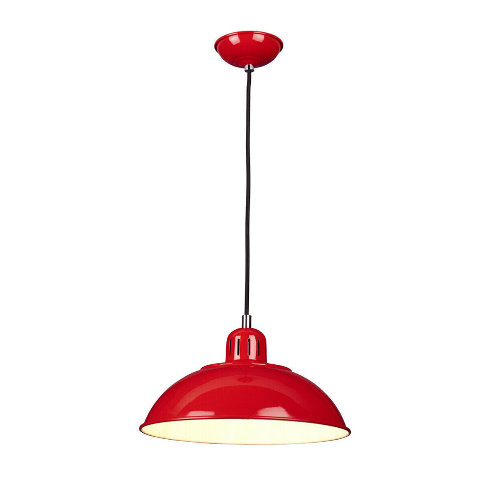 Loops 1 Bulb Ceiling Pendant Light Fitting Red Led E27 60W Bulb