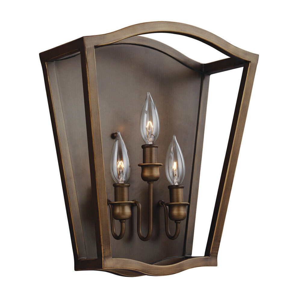 Loops 3 Bulb Wall Sconce Painted Aged Brass Finish Led E14 60W Bulb Light