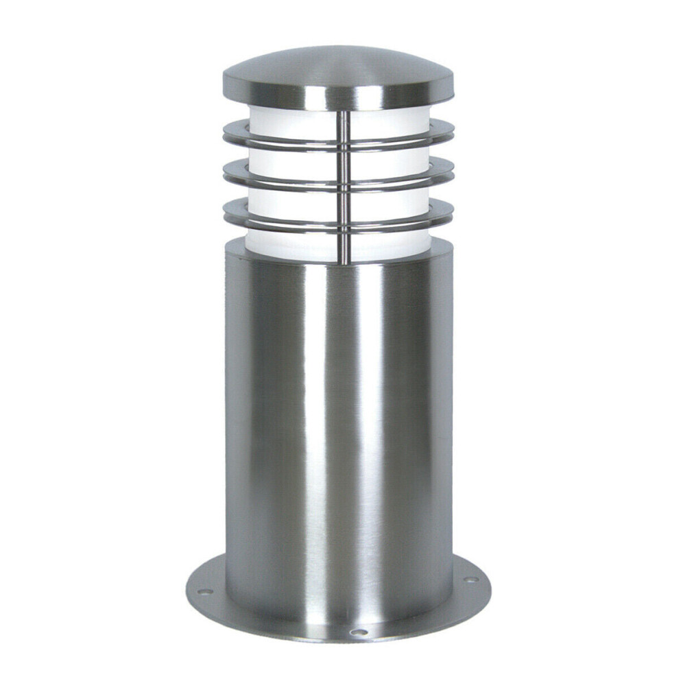Loops Outdoor Ip44 Bollard Stainless Steel Led E27 15W Bulb Pathway External Light