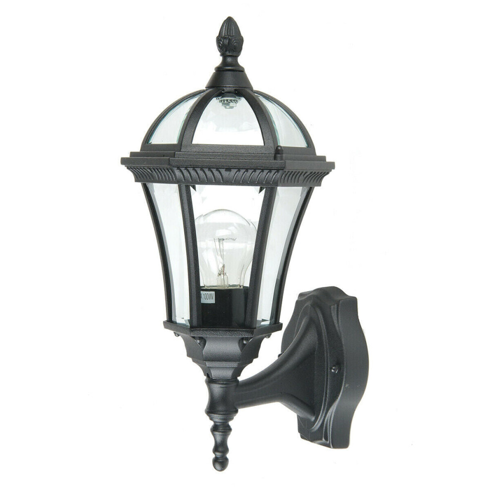 Outdoor IP44 Wall Light Sconce Black LED E27 100W Bulb External d01125