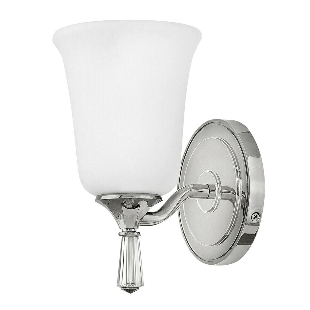 Loops Ip44 Wall Opaque Glass Shade Faceted Crystal Polished Chrome Led G9 3.5W Light