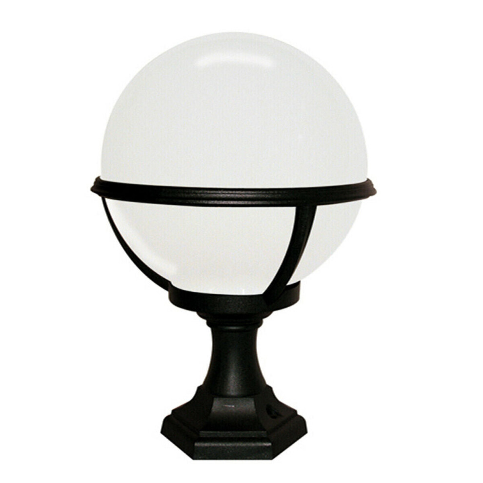 Outdoor IP44 1 Bulb Wall Ground Pedestal Lamp Light Black LED E27 100W d01069