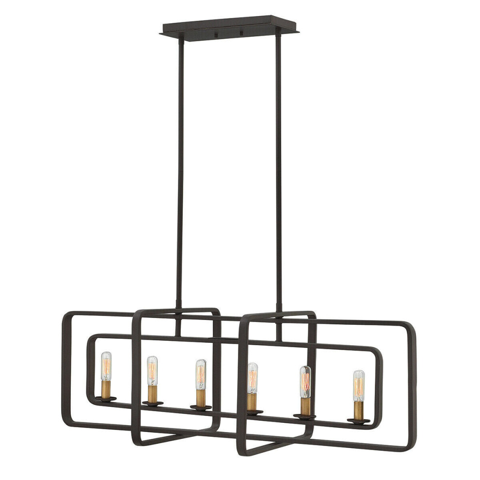 6 Bulb Chandelier Hanging Pendant LIght Buckeye Bronze LED E14 60W Bulb