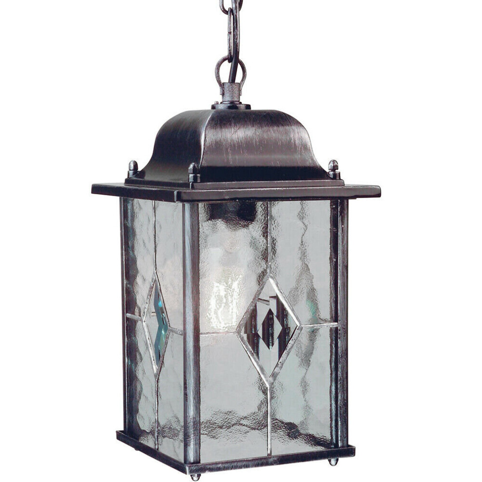Loops Ip43 Hanging Chain Lantern Weatherproof Led E27 100W Black/Silver