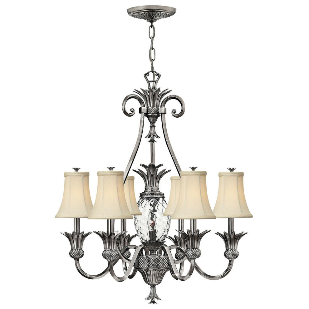 Loops 7 Bulb Chandelier Polished Antique Nickel Led E14 60W Light