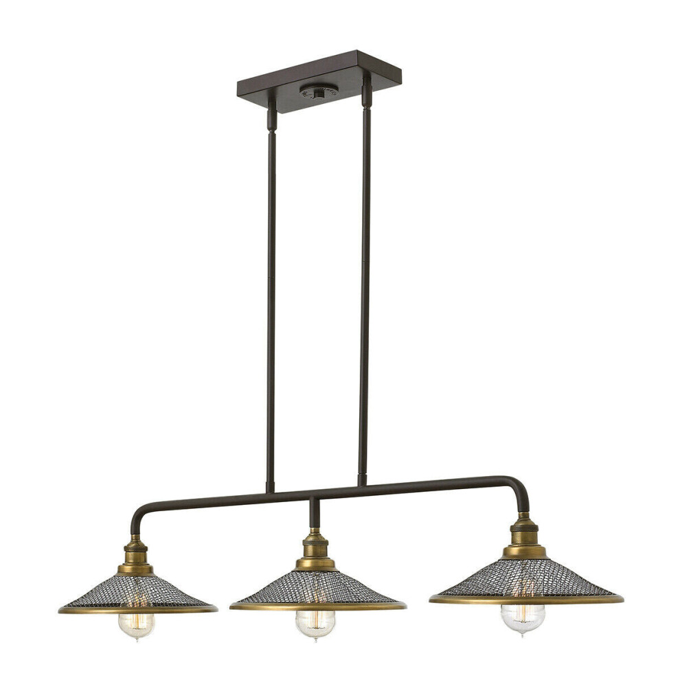 Loops 3 Bulb Chandelier Hanging Pendant Buckeye Led E27 60W Bulb Light/Bronze