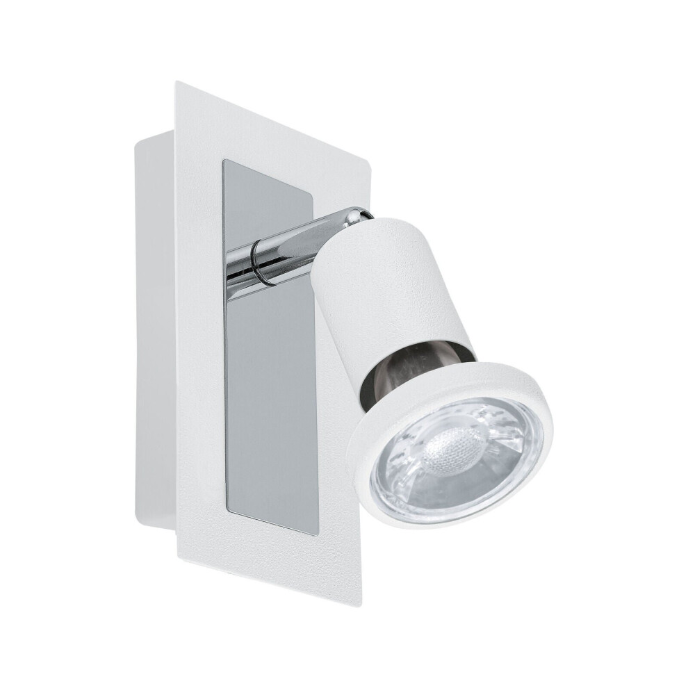 Loops Wall Spot & Chrome Back Plate & Shade Rocker Switch Bulb Gu10 1X5w Light/White