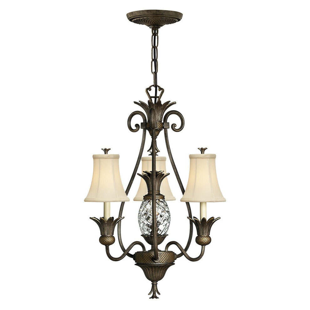 4 Bulb Chandelier Hanging Pendant LIght Pearl Bronze LED E14 60W Bulb