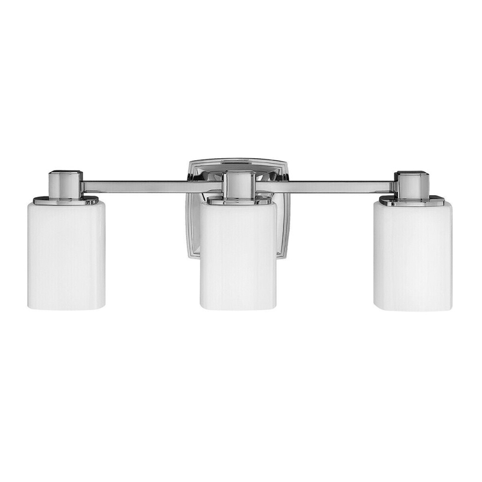 Loops Ip44 3 Bulb Wall Square Etched Opal Glass Shade Chrome Led G9 3.5W Light