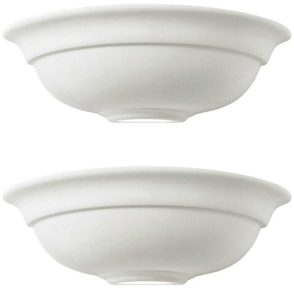 2 PACK Dimmable LED Wall Light Unglazed Ceramic Lounge Lamp Up Lighting Fitting