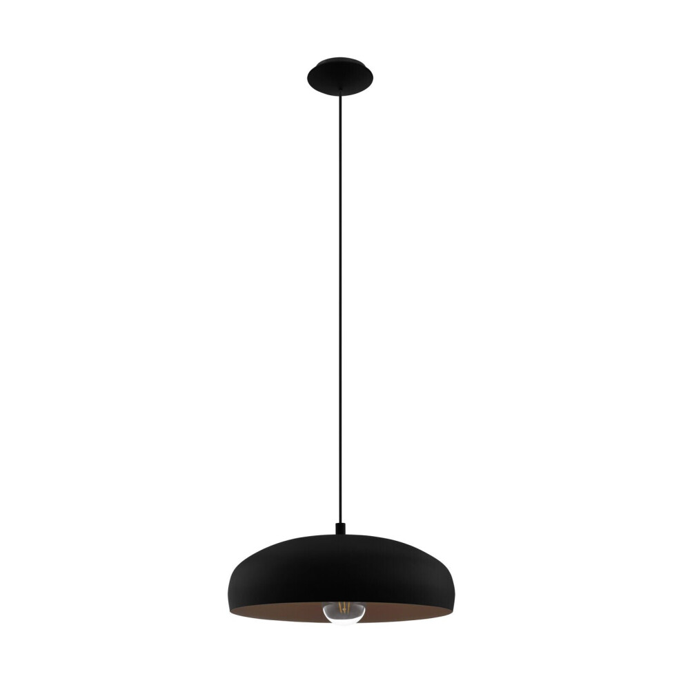 Loops Pendant Ceiling Modern Colour & Copper Coloured Steel Bulb E27 1X60w Light/Black