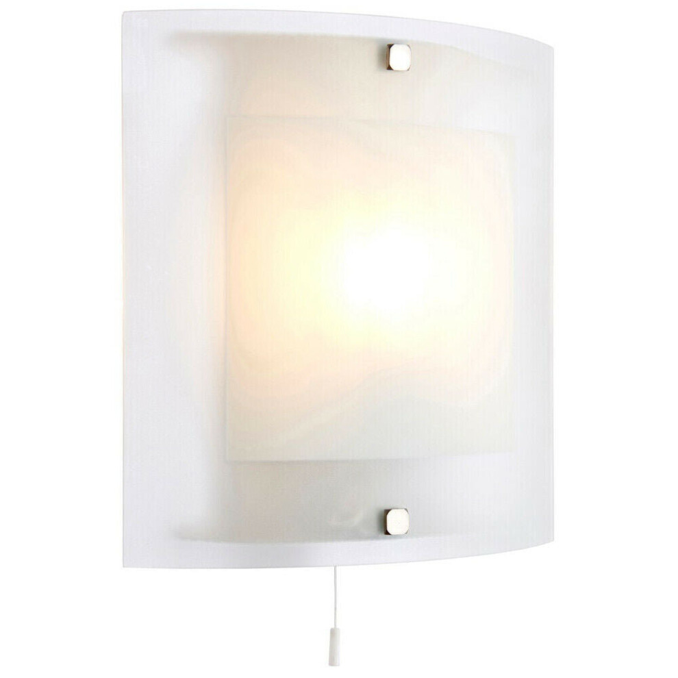 Dimmable LED Wall Light Square Curved Glass Modern Lounge Feature Lamp Lighting