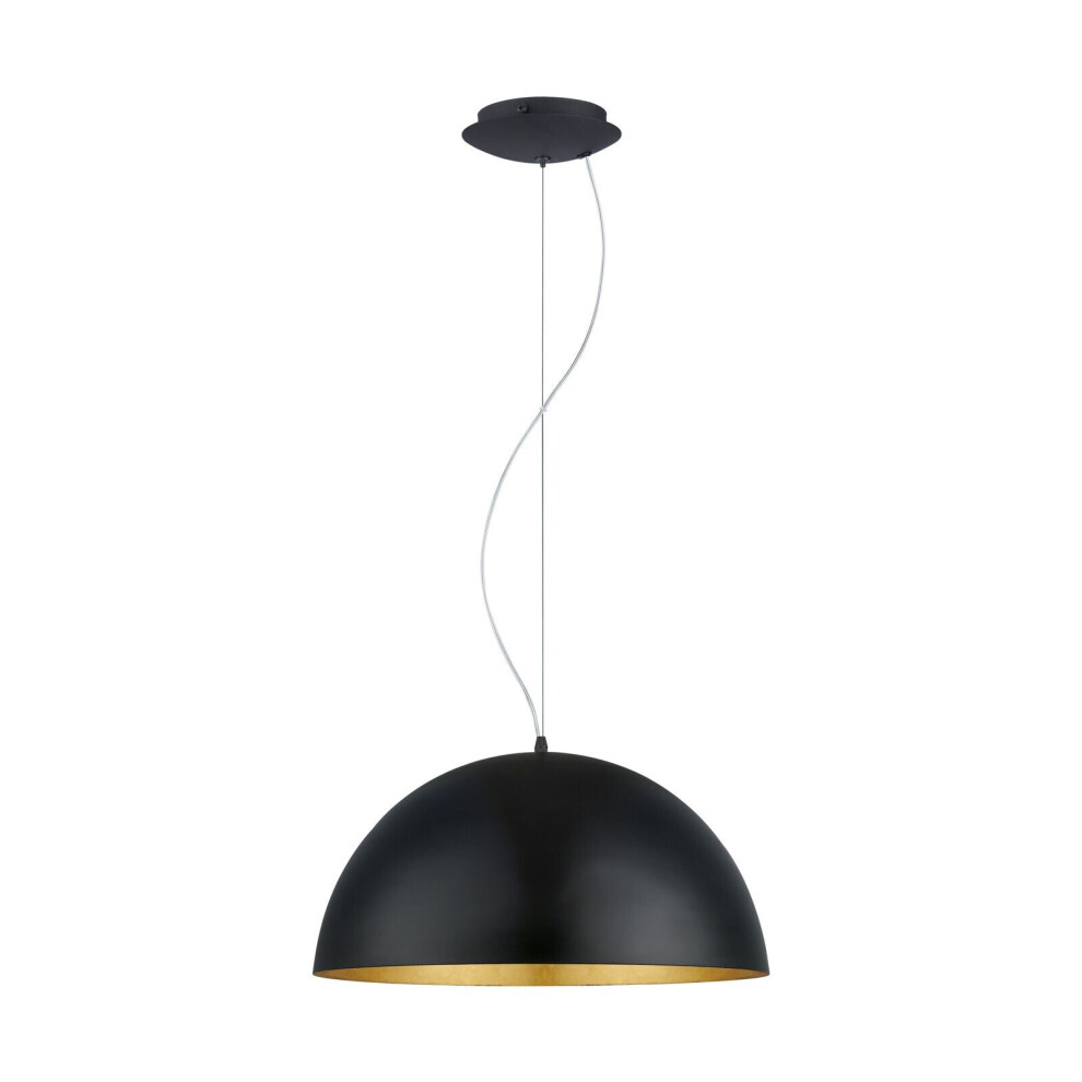Loops Pendant Ceiling Light Black Outer Colour Gold Inner Colour Shade Bulb E27 60W