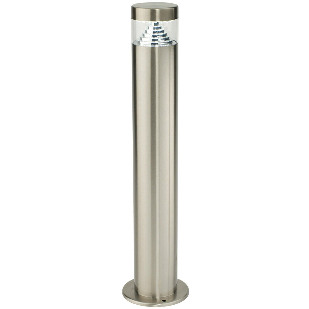 Outdoor Garden Bollard Light Steel Pyramid Cool White LED Path Lamp Post IP44