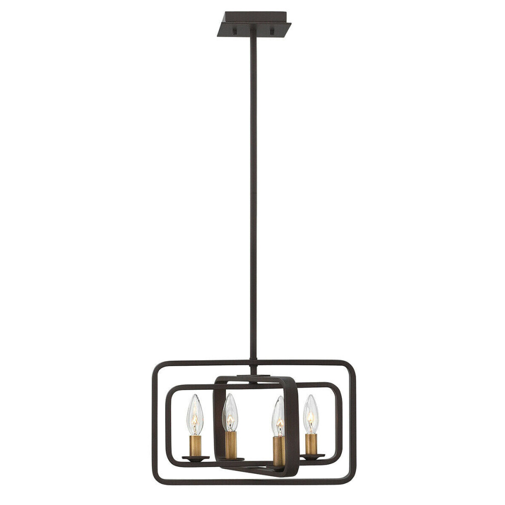 Loops 4 Bulb Ceiling Pendant Fitting Buckeye Led E14 60W Bulb Light/Bronze
