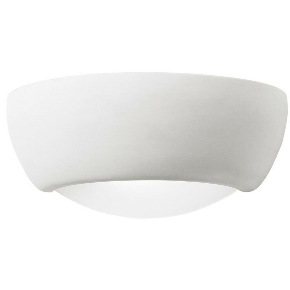 Dimmable LED Wall Light Unglazed Ceramic Semi Dome Lounge Lamp Lighting Fitting