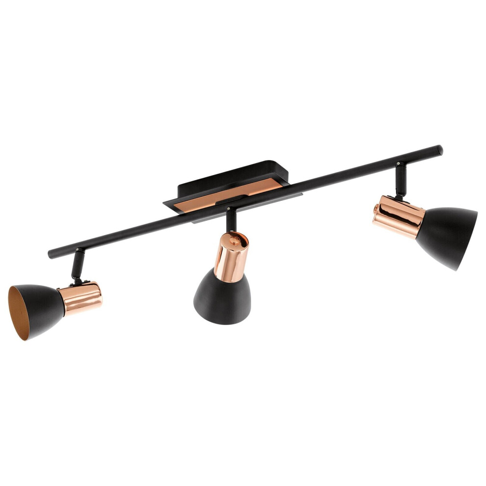 Loops Flush Ceiling Colour Copper Shade Bulb Gu10 3X3.3w Included Light/Black