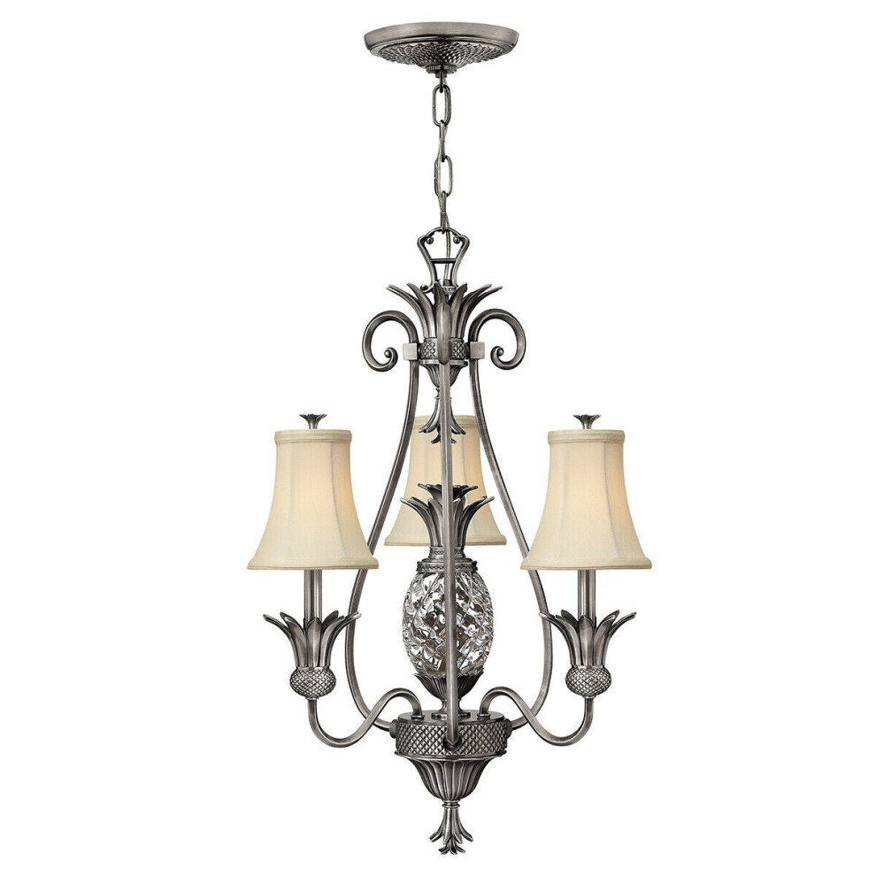 4 Bulb Chandelier LIght Polished Antique Nickel LED E14 60W