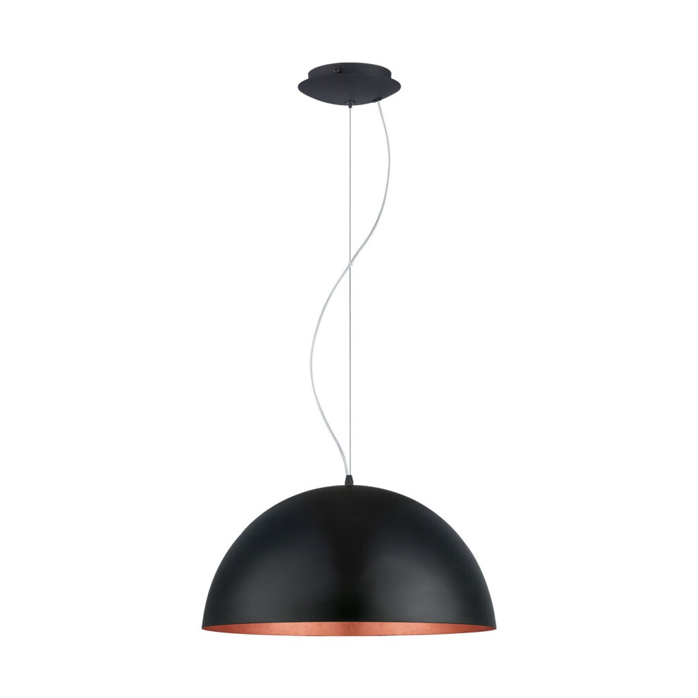 Pendant Ceiling Light Black Outer Colour Copper Inner Colour Bulb E27 1x60W