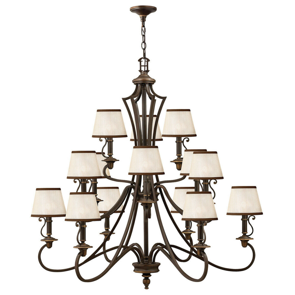 Loops 15 Bulb Chandelier Hanging Pendant Olde Led E14 40W Bulb Light/Bronze