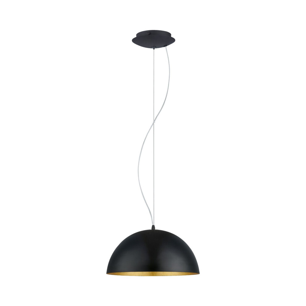 Loops Pendant Ceiling Steel Outer Inner Shade Bulb E27 1X60w Light/Black/Gold
