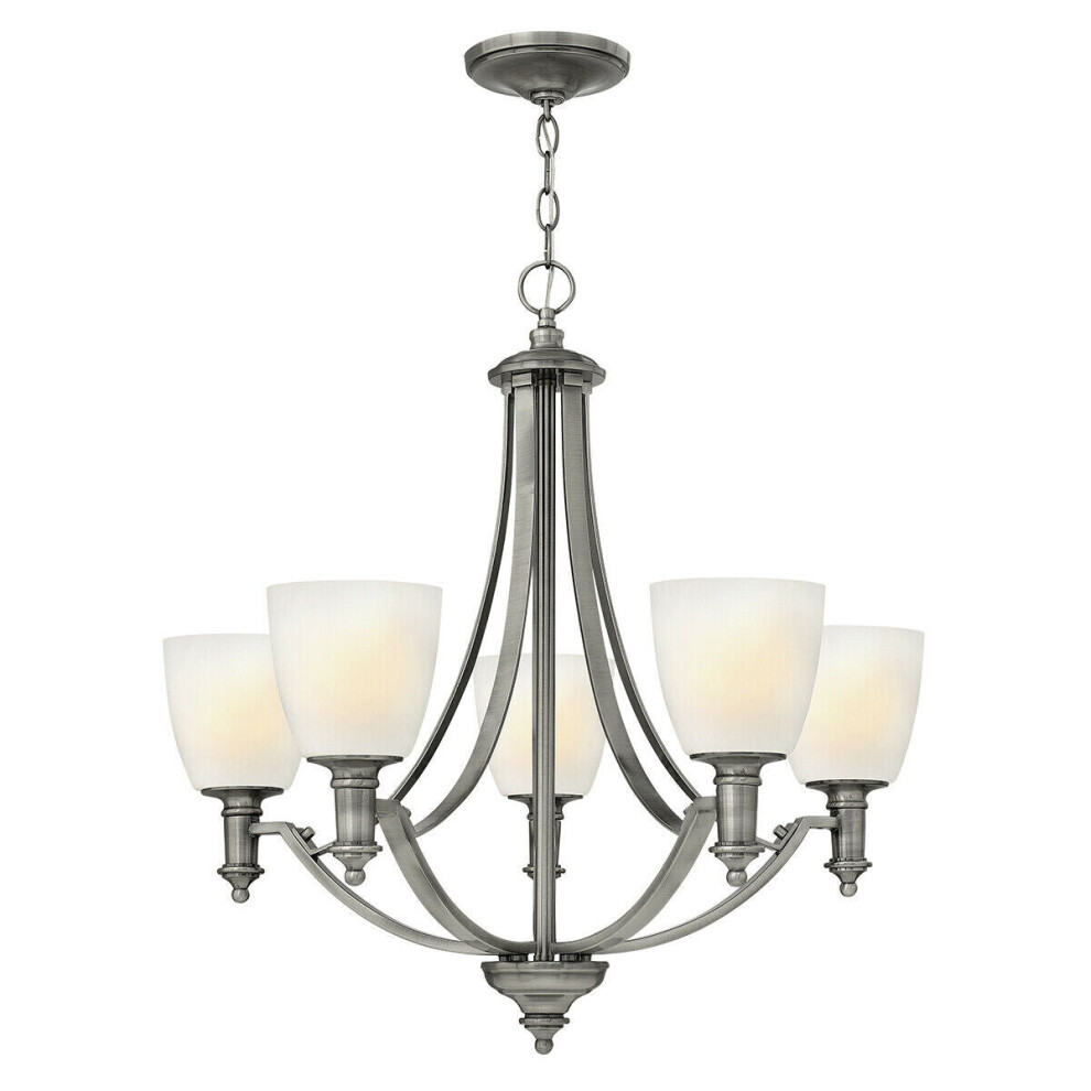 Loops 5 Bulb Chandelier Hanging Pendant Antique Nickel Led E27 60W Bulb Light