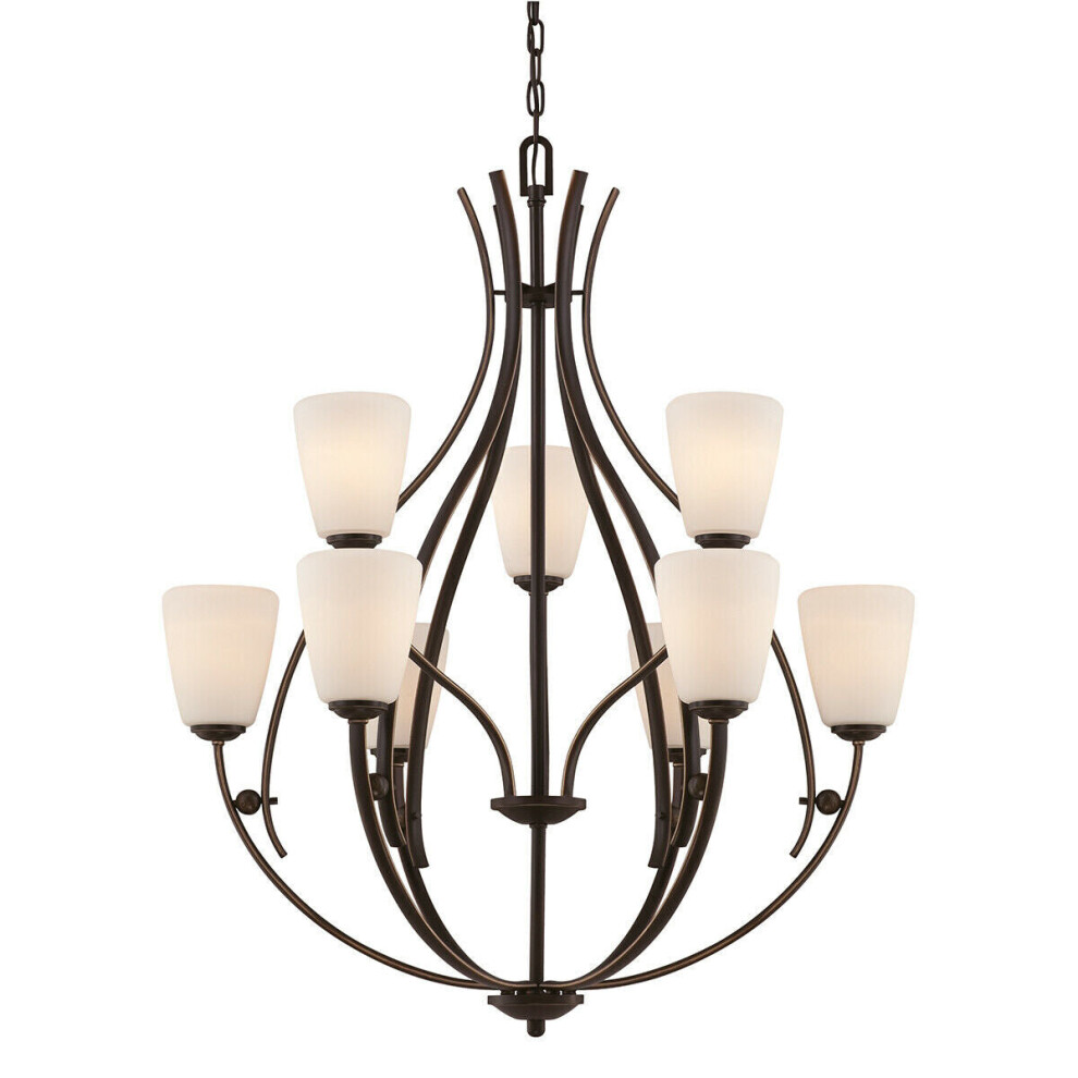 9 Bulb Chandelier Hanging Pendant LIght Palladian Bronze LED E27 60W Bulb