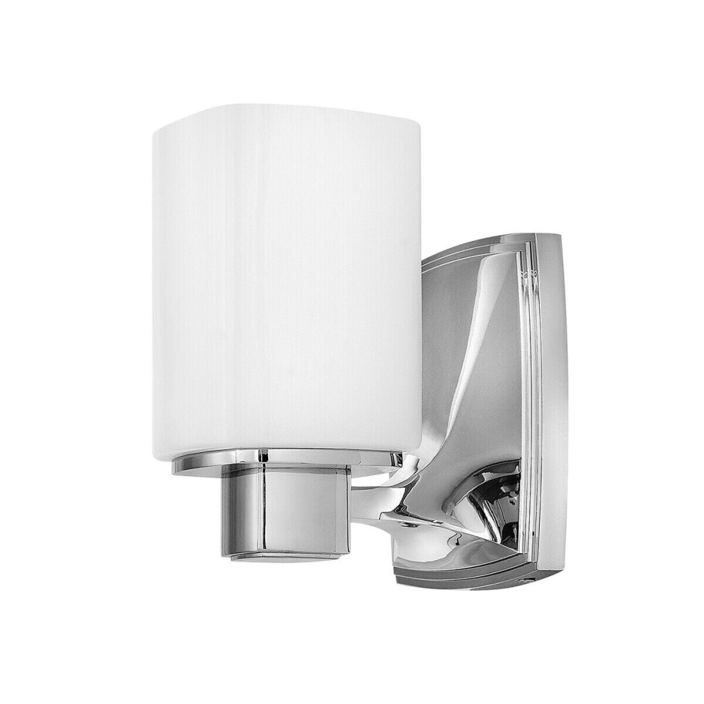 Loops Ip44 Wall Square Etched Opal Glass Shade Polished Chrome Led G9 3.5W Light