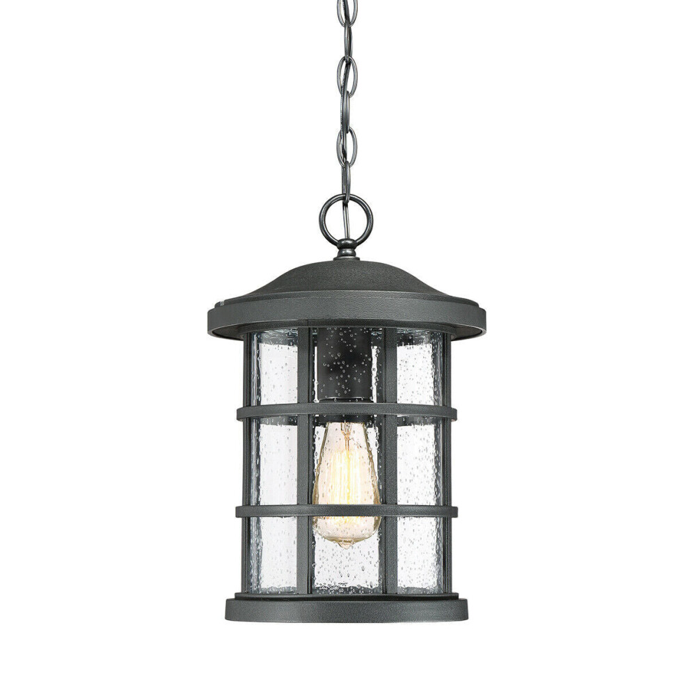 Loops Outdoor Ip44 1 Bulb Chain Lantern Earth Black Led E27 60W