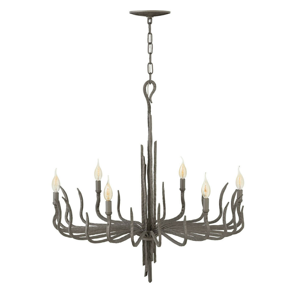 Loops 6 Bulb Chandelier Hanging Pendant Light Metallic Matte Bronze Led E14 60W Bulb