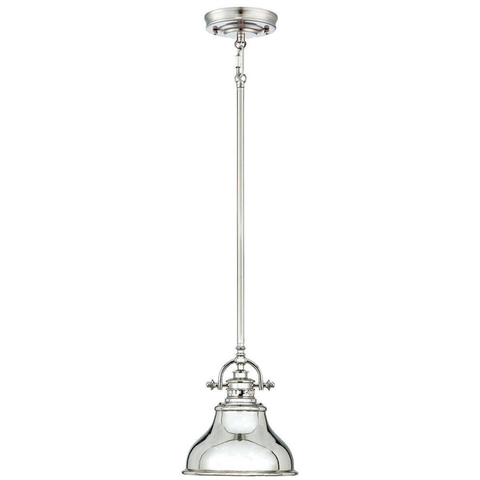 1 Bulb Ceiling Pendant Light Fitting Imperial Silver LED E27 100W Bulb