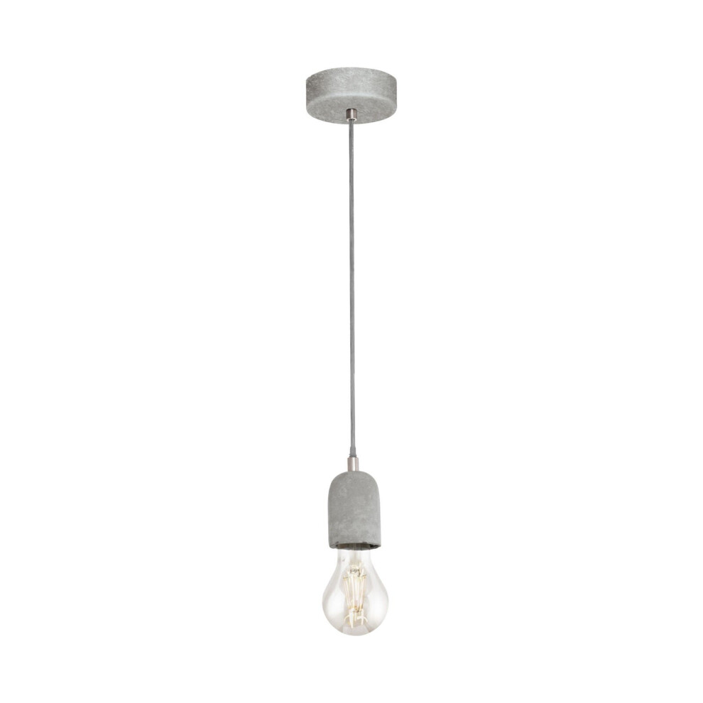 Loops Pendant Ceiling Steel Rose Concrete Shade Elegant Bulb E27 1X60w Light/Grey