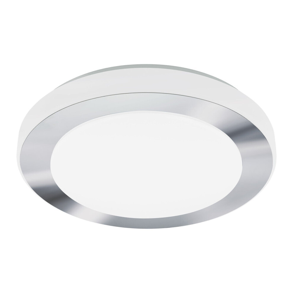 Loops Wall Flush Ceiling Light Colour White Chrome Shade White Plastic Bulb Led 16W