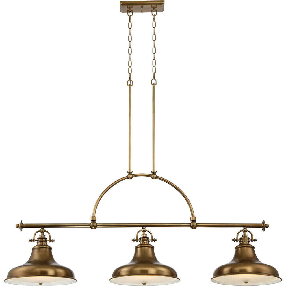 1 Bulb Ceiling Pendant Light Fitting Weathered Brass LED E27 100W Bulb