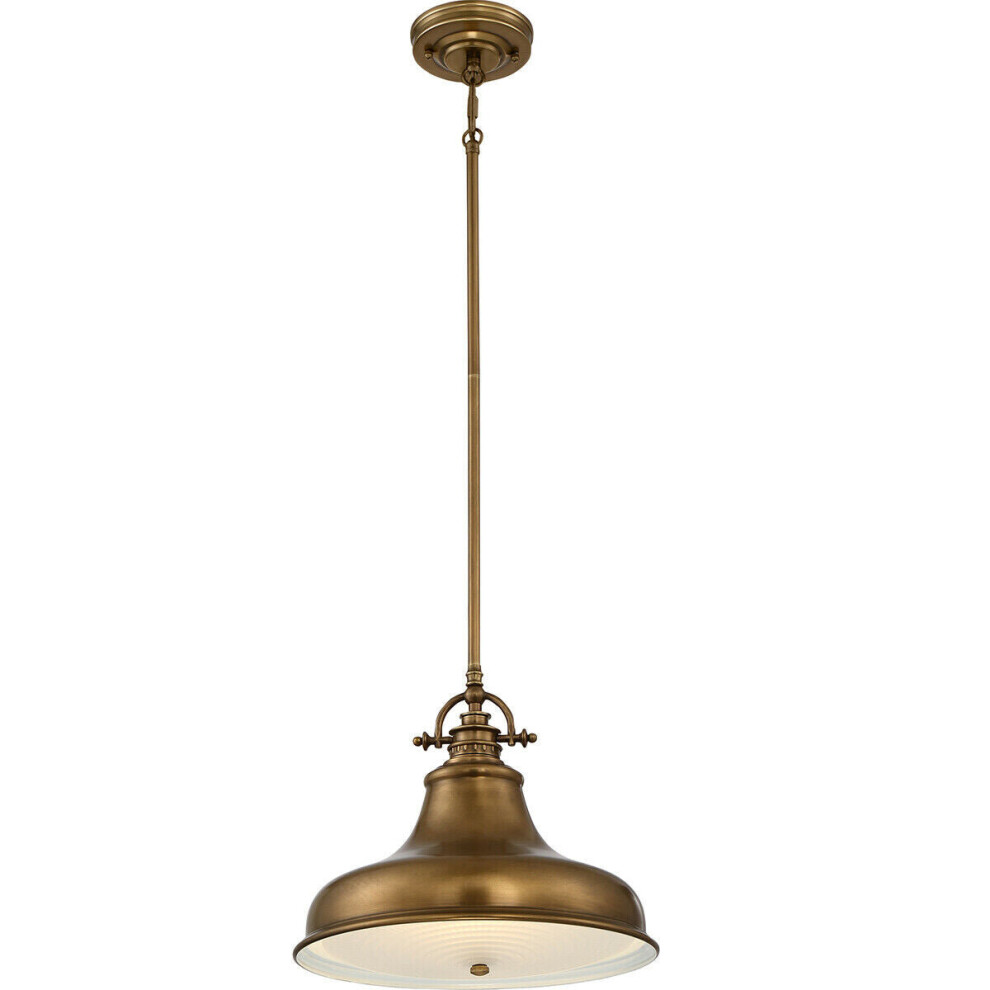 1 Bulb Ceiling Pendant Light Fitting Weathered Brass LED E27 100W Bulb